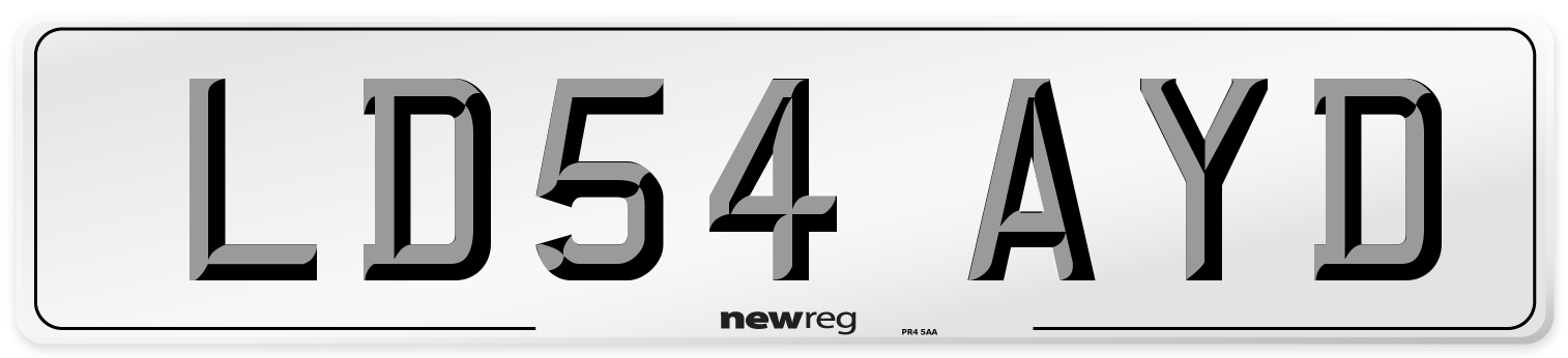 LD54 AYD Number Plate from New Reg
